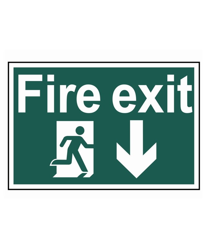 Fire Exit Running Man Arrow Down