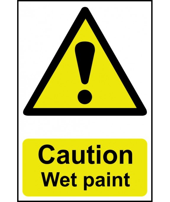 Caution Wet paint Safety Sign