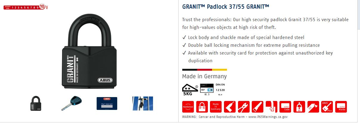 ABUS GRANIT 37/55 padlock
